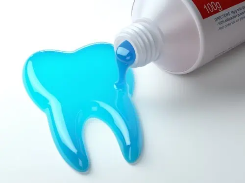 tooth created with toothpaste gel