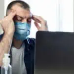 stressed man with mask